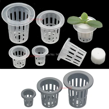 

5/25/100 Pcs / Lot Plastic Hollow Mesh Pot Cultivation Basket Hydroponic Aeroponic Plant Grow Container with Insert Sponge