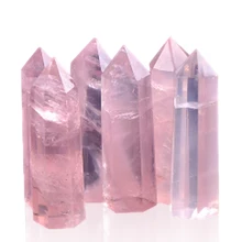 1 шт. 50-70 мм натуральный Рок розовый кварц Кристал острый заживление домашний декор Лидер продаж