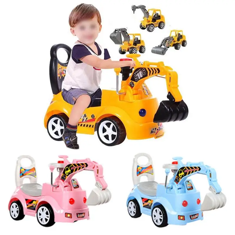 

Children's Electric Excavator Scooter Toy with Music Engineering Car Model