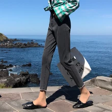 CTRLCITY Свободные повседневные женские джинсы с высокой талией узкие женские брюки с кисточками Большие размеры потертые черные и серые шаровары