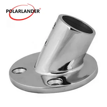 

1 Pc Stainless Steel 1"25mm Fittings For Marine Boat Yacht Railing Round Tube Seat 60 Degree Round Base