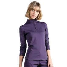 Женские спортивные рубашки с длинным рукавом для пеших прогулок, альпинизма, топы, футболки 1/4, дышащие эластичные рубашки с воротником на молнии