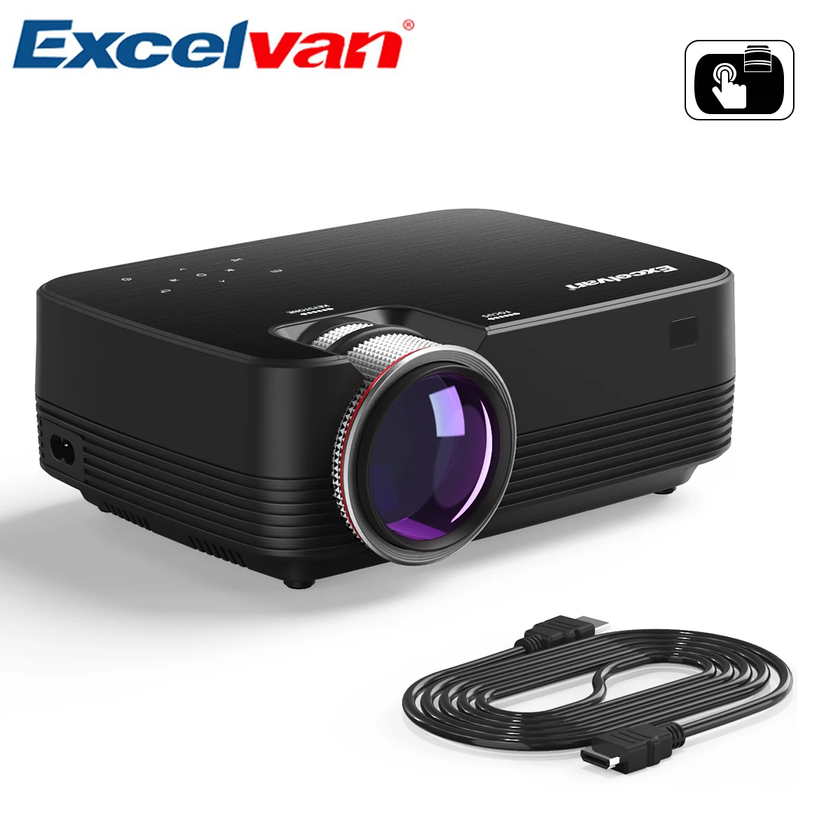 

Excelvan Q6 LCD Projector 800*480 1800Lumen Mini Portable Touch Panel Multimedia Video Projecyor Support 1080P HDMI Home Theater
