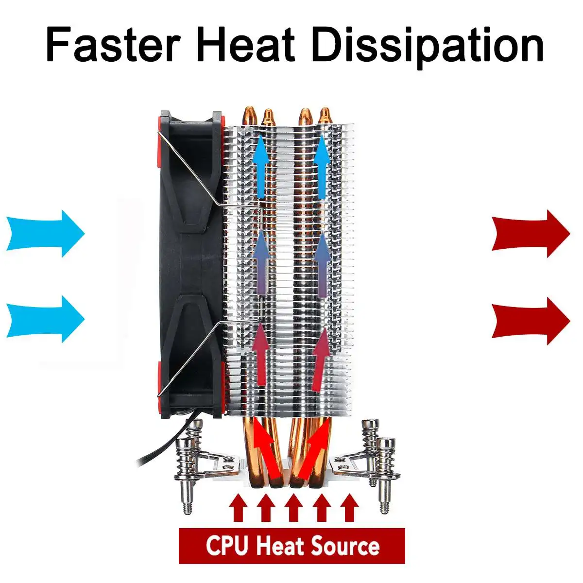 4 теплотрубки Процессор кулер для Intel LGA 2011 12 см вентилятор охлаждения Процессор RGB Вентилятор охлаждения ПК тихий Охлаждающий радиатор красный