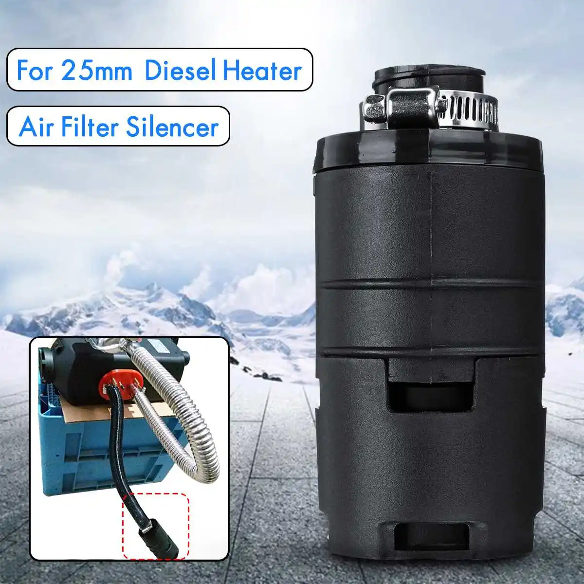 25mm Air Intake Filter Silencer For asto Eberspacher Air Diesel