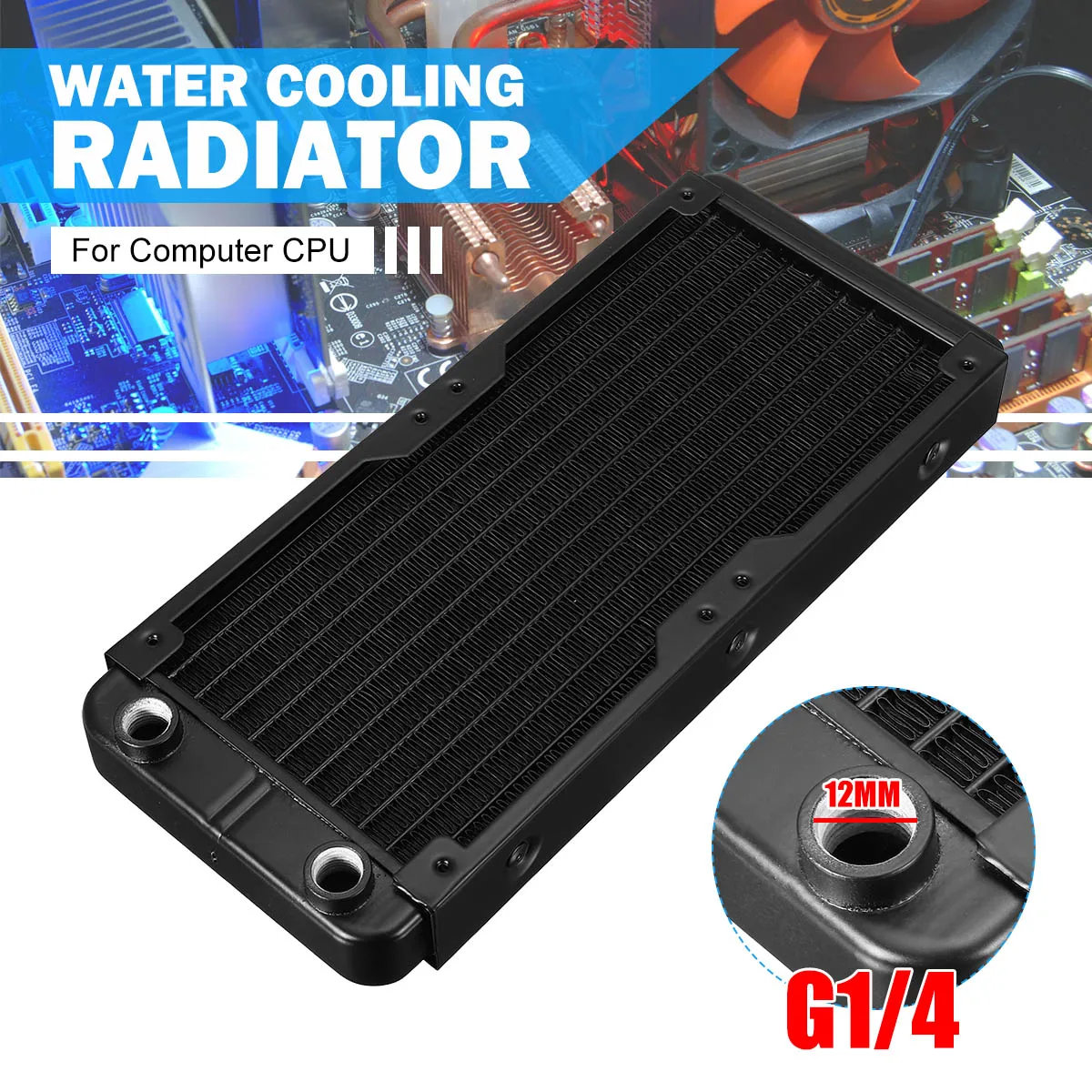 Black Paint Efficient Heat Exchange Water Cooling Radiator 10 Tube Number Vacuum Aluminum Brazing for Computer CPU Cooling Black Paint Efficient Heat Exchange Water Cooling Radiator 10 Tube Number Vacuum Aluminum Brazing for Computer CPU Cooling