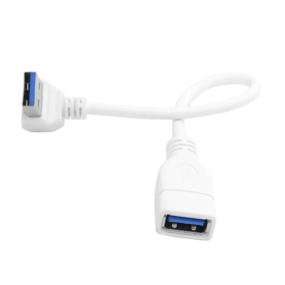 Zihan белый вниз прямоугольный 90 градусов USB 3 0 мужчина к женскому Удлинительный