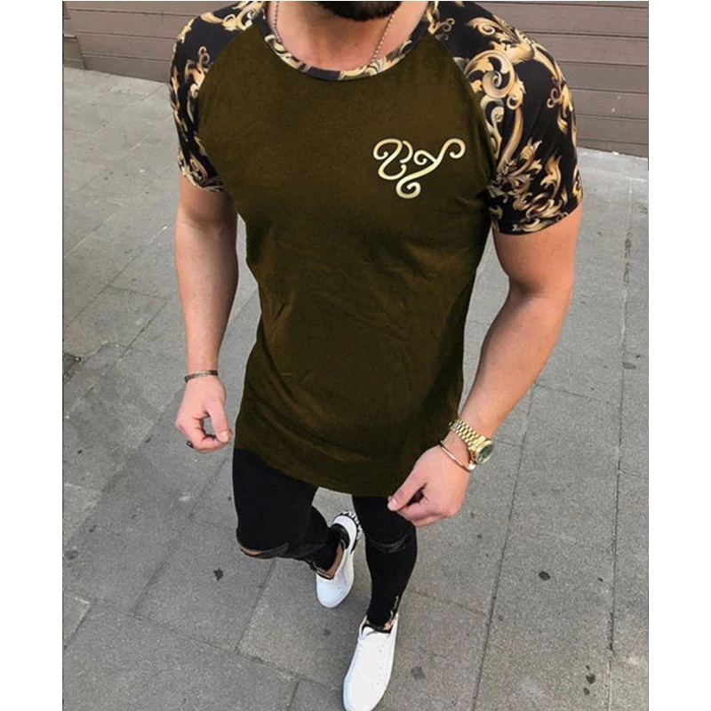 Брендовая Новая мужская футболка Летняя однотонная цветная длинная камуфляжная футболка в стиле хип-хоп с изогнутым подолом мужские футболки