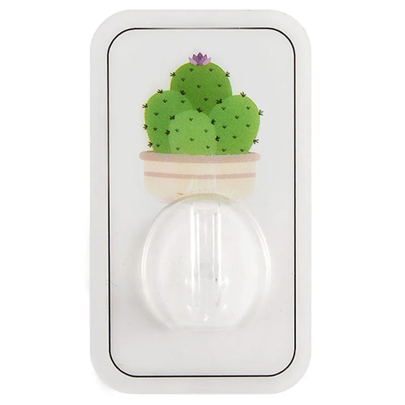 

Plant Printing Seamless Adhesive Hook Waterproof Oilproof Strong Sticking Wall Hanger Kitchen Bathroom Self Hooks Stick