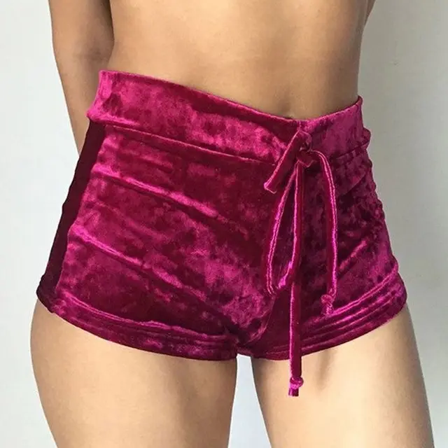 2019 Women Pink Velvet Shorts Fashion Sexy Bodycon Workout Flannel Short Pants Feminino Pantalones Mujer Fitness