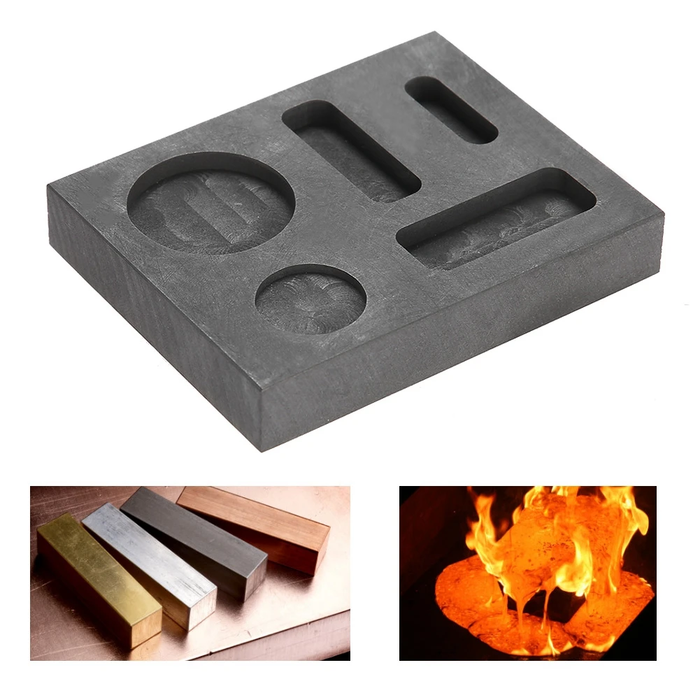 

5 Grooves Graphite Ingot Melting Casting Refining Scrap Combo Crucible Mold Jewellery Jewelry Earrings Making Tools for Jeweler
