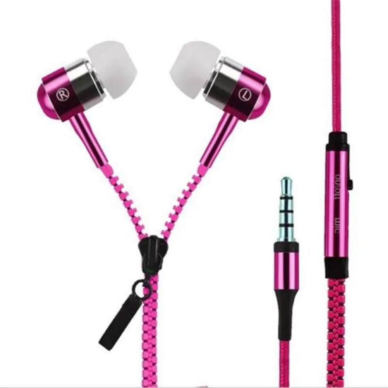 

Zipper Earphone 3.5mm In-Ear Wired Earphone with Microphone Cremallera Auriculares Headset Mobile Phone for Iphone Xiaomi Huawei