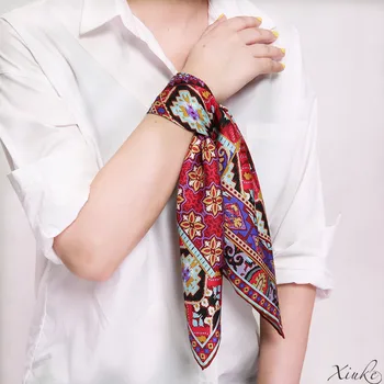 

new fashion 100% silk women Square scarf,Material:twill silk, size:52x52,Thickness 12mm 2 colors red