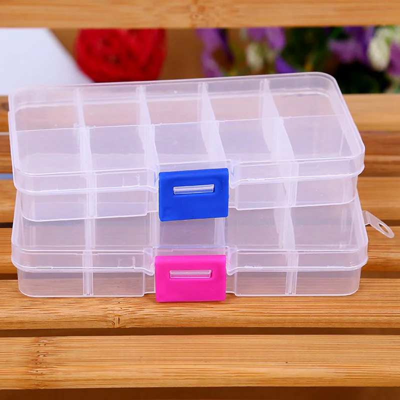 

Sale 10 Grid Plastic Storage Box Women Detachable Earrings Box Beads Organizer Packing Fashion Jewelry 6 Colors