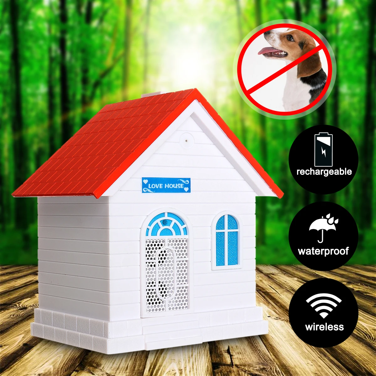 Ultrasonic Pet Dog Anti Barking Repeller Birdhouse Shape Dog Stop No