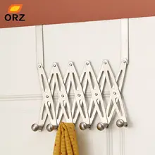 6-Hook Flexible Back Door Hanger Rack Bathroom Kitchen Organizer Hanger Hooks Home Storage Rack And Holder
