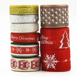 Рождественские фартуки Grosgrain атласная ткань кружевная тесьма для подарочной упаковки день рождения или свадебные украшения Navidad поставки