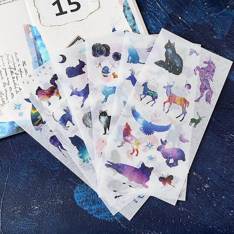 6 шт. милые наклейки "Единорог" Kawaii Cat клейкие наклейки канцелярские наклейки для детей DIY украшения дневник принадлежности для скрапбукинга