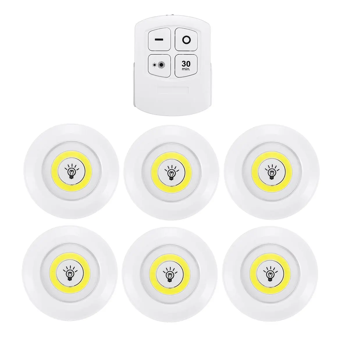  6PCS LED Wireless Remote Control Light Wall lamp Night light Under Cabinet Kitchen Wardrobe Bathroo - 32958159974