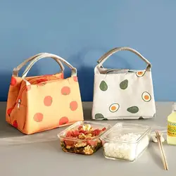 Термоизолированный сумки для обедов для женщин мужчин дети хлопок белье молния дорожный холодильник Пикник еда коробки обедов