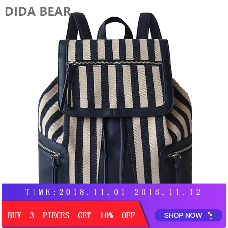 

DIDA BEAR 2018 Women Canvas Backpacks Large School backpack for Teenagers Girls Mochila Feminina Boho Bohemia Exotic Travel Bag