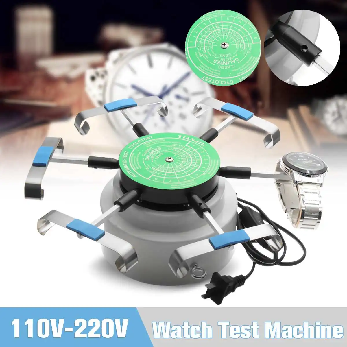 

US Standard 110V-220V Professional Watch Winders Automic-Test Cyclotest Watches Tester Watch Test Machine Six Watches Position