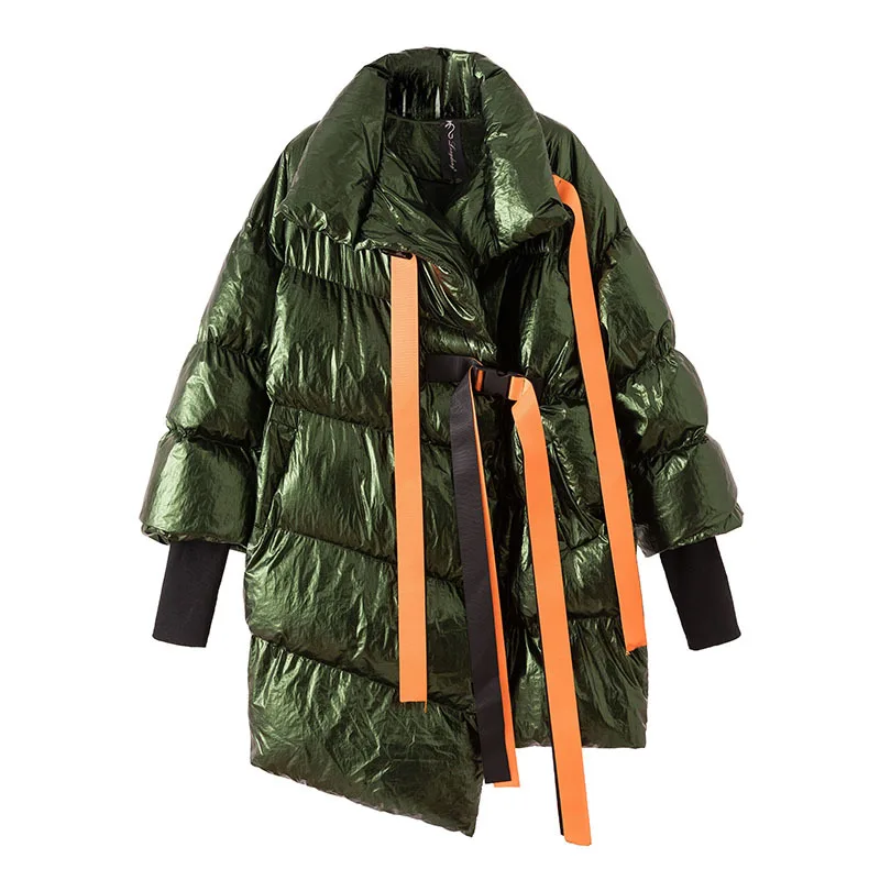 ewq Ourlet Lâche Zipper Nouveau Automne Gray Haut Hiver Oc206 Manches Manteau Mode Col black 2018 À Poches Marée green Femmes Longues Office Lady Or7xq5vO