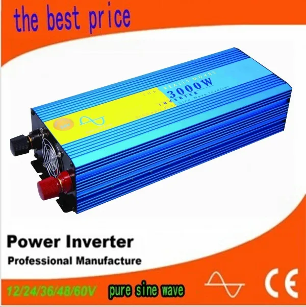 

3000W 12VDC 110V/120V/220V/230VAC 50Hz/60Hz Peak Power 6000W Off-grid Pure Sine Wave Solar Inverter or Wind Inverter