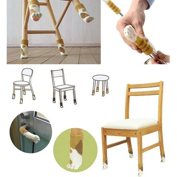 

Leg Furniture Wool Knitting Cover Chair Cat Pads Floor Paw Protector Socks Table