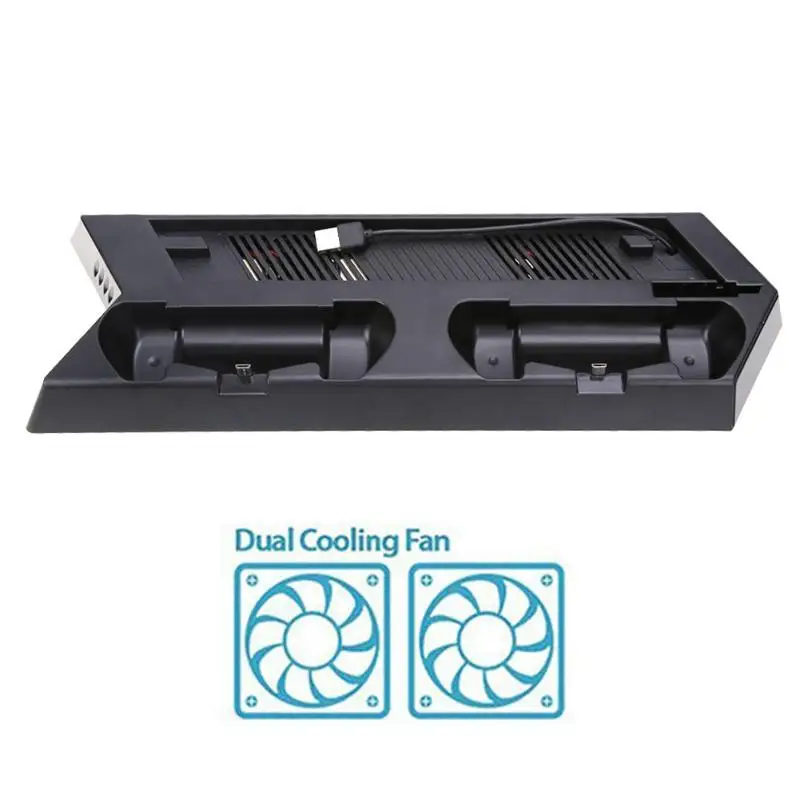  For PS4 Slim Console Vertical Game Console Stand Dock With Dual Charging Station Mutilfunction Cool
