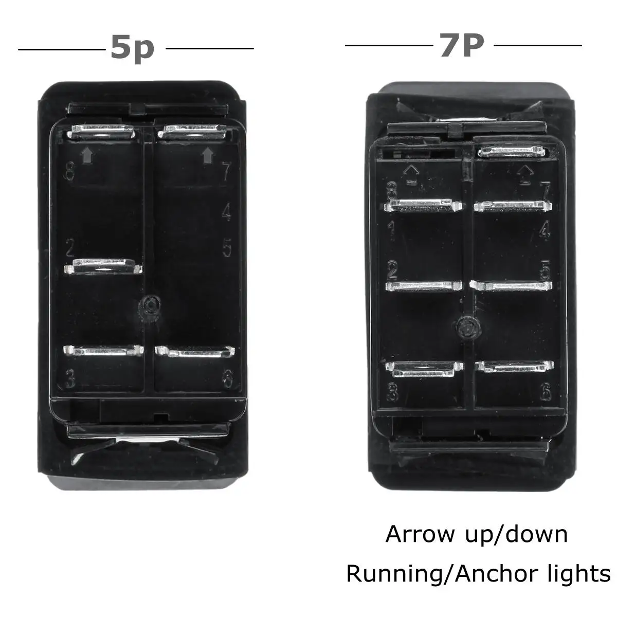 1 шт 12 V/24 V 5pin/7pin автомобилей на колесах автобуса Лодка Караван Кулисные Переключатели Водонепроницаемый кулисный переключатель двойной красный светодиодный светильник бар SPST ВКЛ-ВЫКЛ