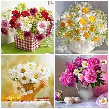 

Huacan Diamond Mosaic Flower 5D Diamond Painting Daisy Full Square Diamond Embroidery Sale Rhinestone Picture