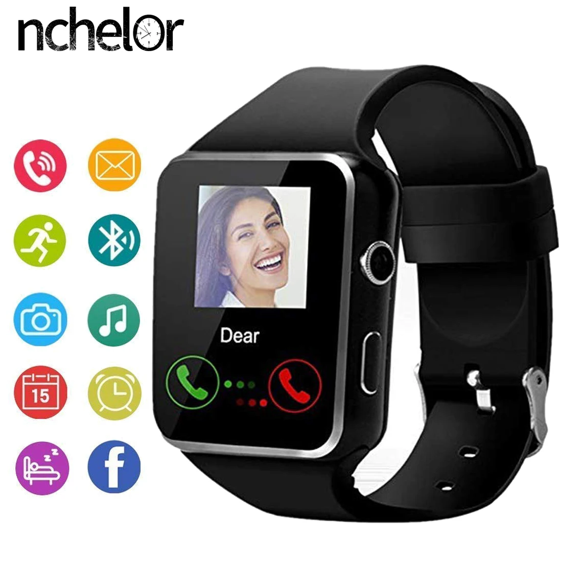 

X6 Bluetooth Smart Watch With Camera Support SIM TF Card Touch Screen Alarm Clock Sleep Monitoring Sport Watch For Kid Men Women