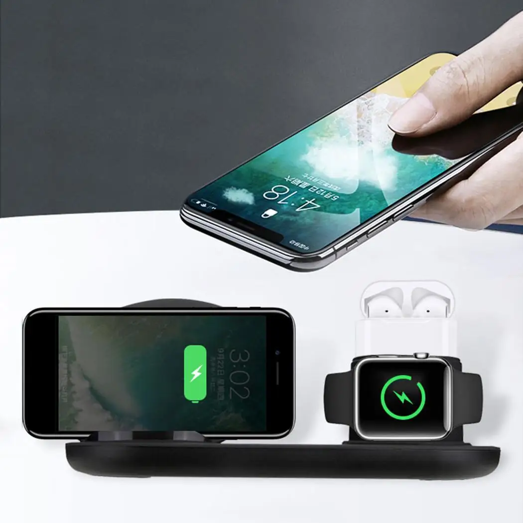 3 в 1 Беспроводная USB Быстрая зарядка для мобильного телефона с функцией