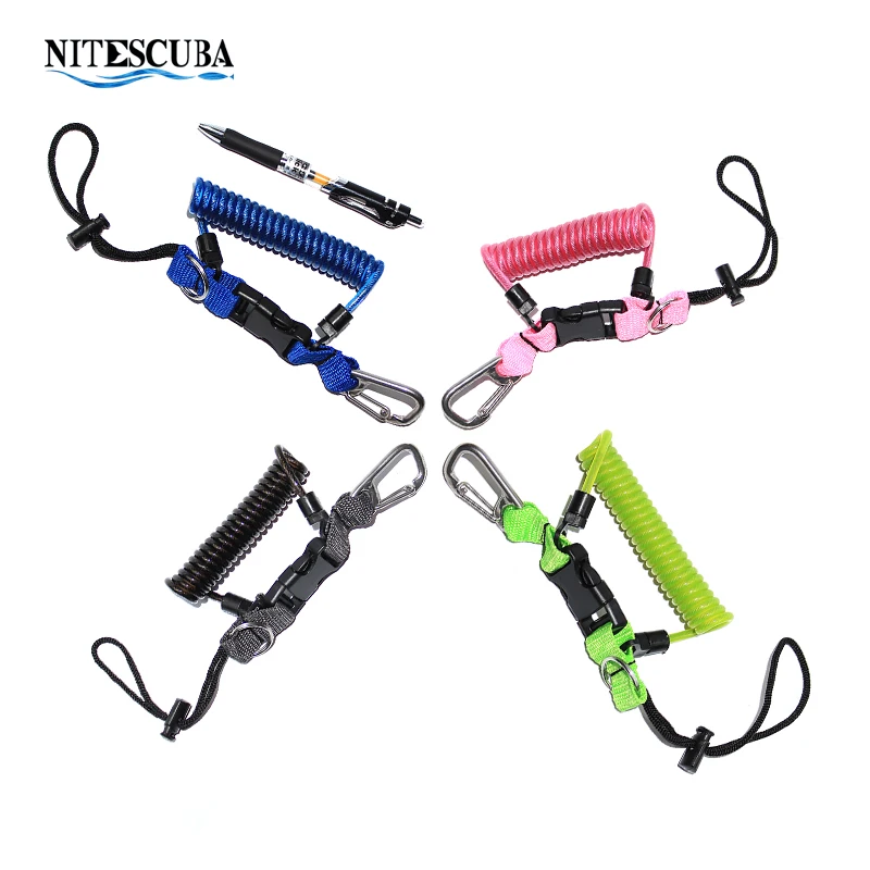 

NiteScuba Diving Quick Release Spiral Lanyard buckle for video light tg5 rx100 camera case BCD underwater photography accessory
