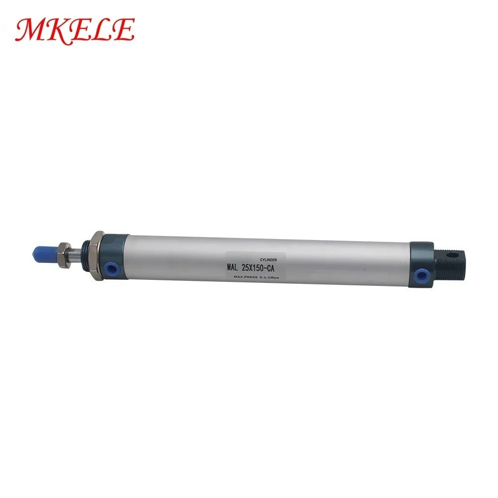 

25mm Bore 150mm Double Acting Air Cylinder Aluminum Alloy Pneumatic Cylinder Stroke Fishtailing Shape Cylinders MAL25-150-CA