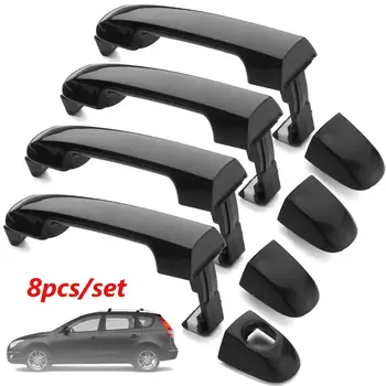

4 Sets Black Front Rear Exterior Door Handle Covers Trim For Hyundai Elantra 2007 2008 2009 2010 2011 2012