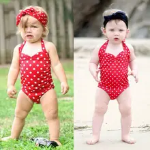 Лето ; купальник в горошек для маленьких девочек; купальник; милая пляжная одежда; цельнокроеное бикини
