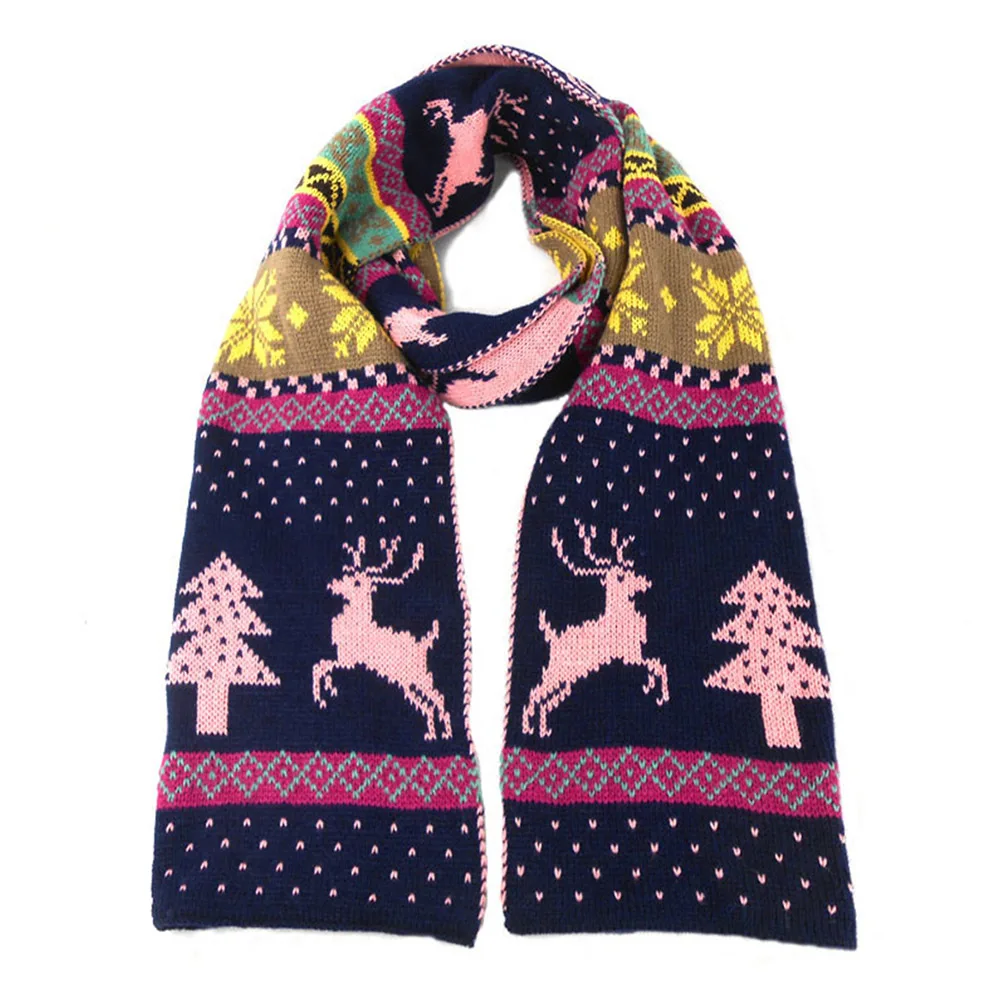 2018 Christmas Winter Scarves Women Men Winter Warm Soft Wool Knitting