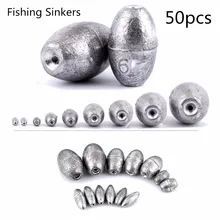 50 шт., рыболовный грузик из свинца, 0,2 г, 0,35 г, 1 г, 2 г, 3 г, 4 г, 5 г, 6 г, длинная удочка, рыболовные грузики, грузила для рыболовных снастей