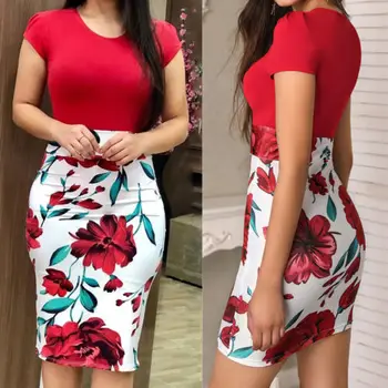

Fashion Women FloralSkirt Bodycon Summer Beach Evening Party