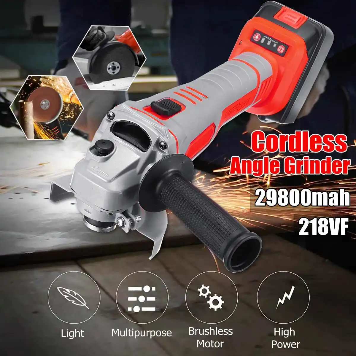 

188/218VF Electric Angle Grinder Cordless 29800mah large capacity battery Polisher Polishing Machine Cutting Power Tool Set