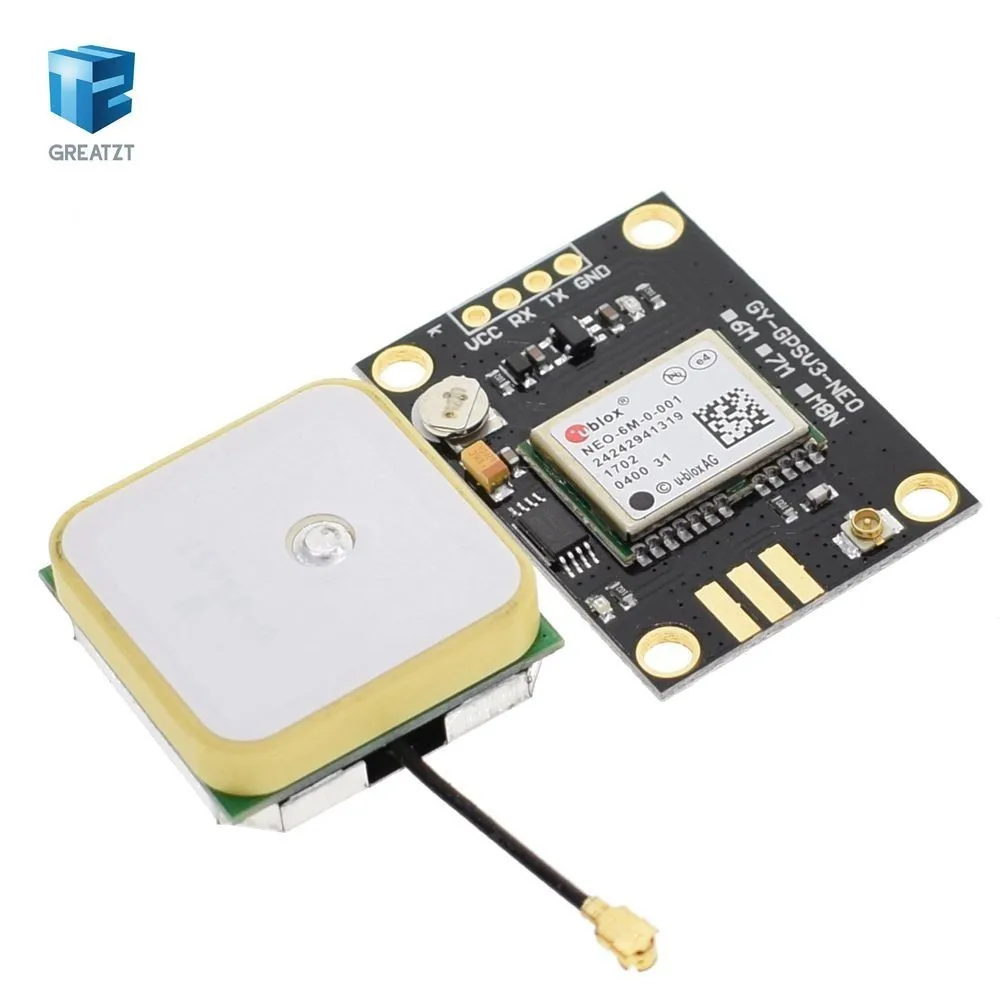 

1Pcs NEO-6M GPS Module GY-GPS6MV2 NEO6MV2 Buit-in EEPROM APM2.5 Antenna RS232 TTL Board for Arduino Flight Control 3V-5V Good