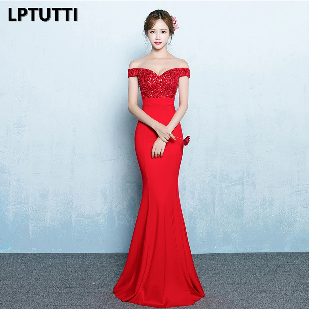 

LPTUTTI Sequin Sequined Beading New For Women Elegant Date Ceremony Party Prom Formal Gala Luxury Long Evening Dress A05