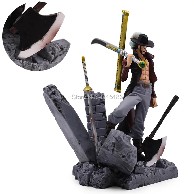 6"15 cm New Anime One Piece Dracule Mihawk PVC Action Figure Doll Collectible Model Toy Christmas Gift For Children