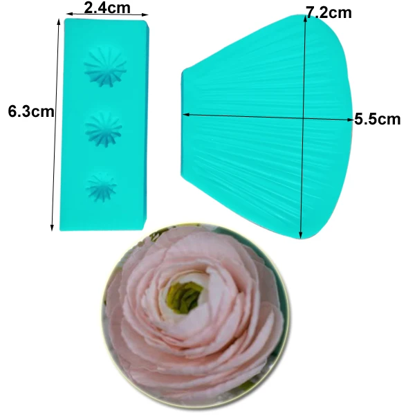 CS215 Buttercup Flower Petal Double Side Veiners Cake Decorating Tools Ranuncula Sugar Clay Fondant Sugarcraft Mold|Пресс для глины| |