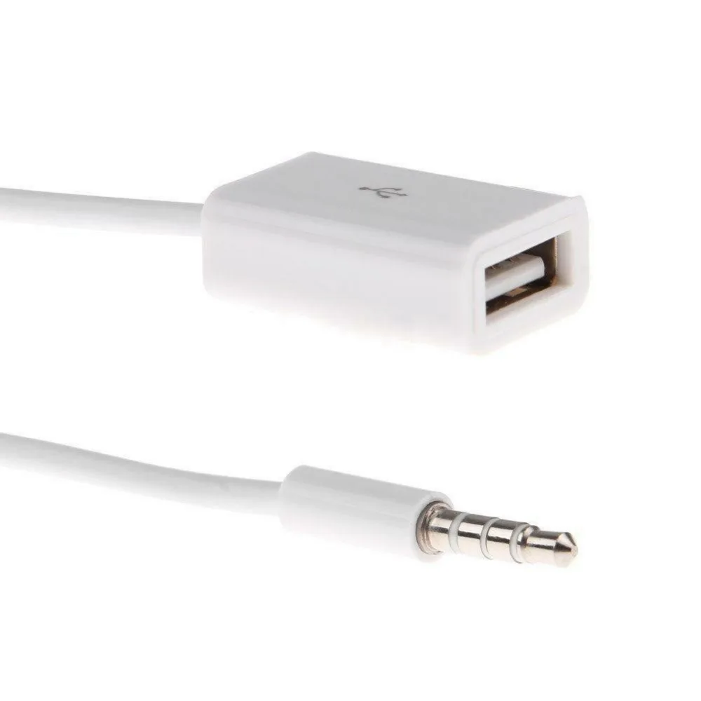 Дешевые Продажи 3,5 мм Мужской AUX аудиоразъем к USB 2,0 Женский кабель Шнур Автомобильный MP3