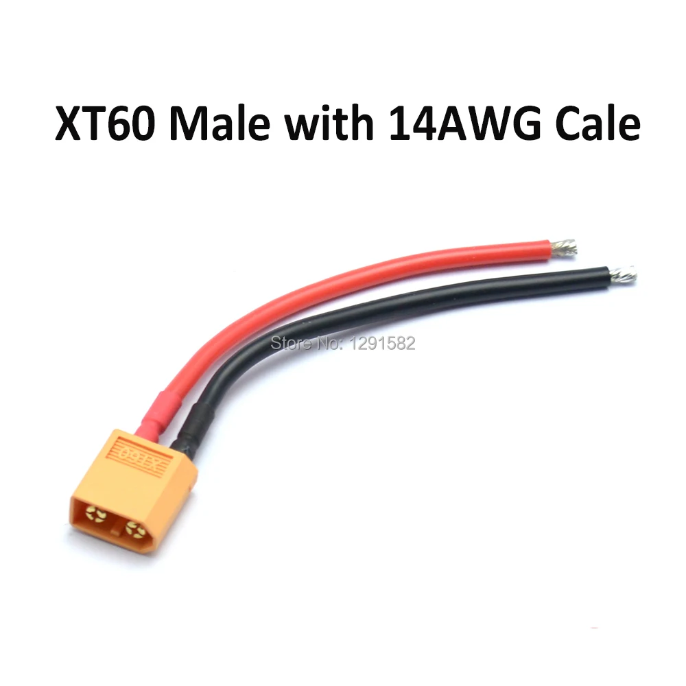 Штекерный Разъем XT60 с силиконовым кабелем 10 см 14AWG|xt60 male|xt60 connectorconnector xt60 |