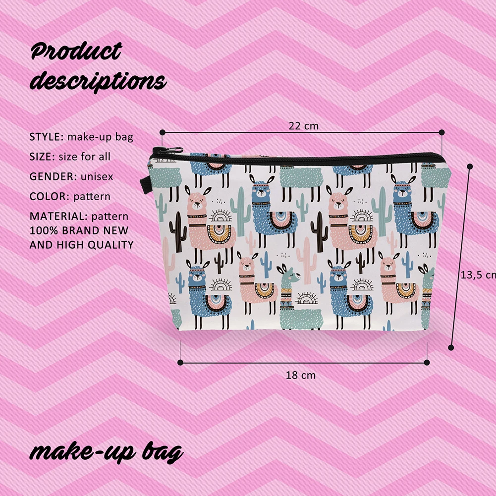 حار بيع الطباعة الكسل اللاما التجميل حقيبة متعدد الألوان نمط لطيف مستحضرات التجميل الجيبات للسفر السيدات الحقيبة النساء حقيبة مستحضرات تجم...