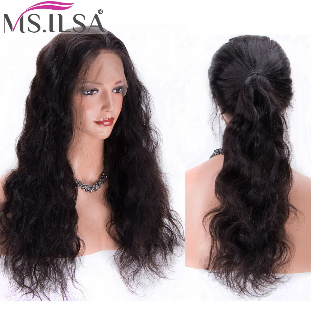 250% Density 360 Lace Frontal Human Hair Wigs Pre Plucked Deep Wave Brazilian Remy Hair 360 Lace Wig With Baby Hair MS.ILSA